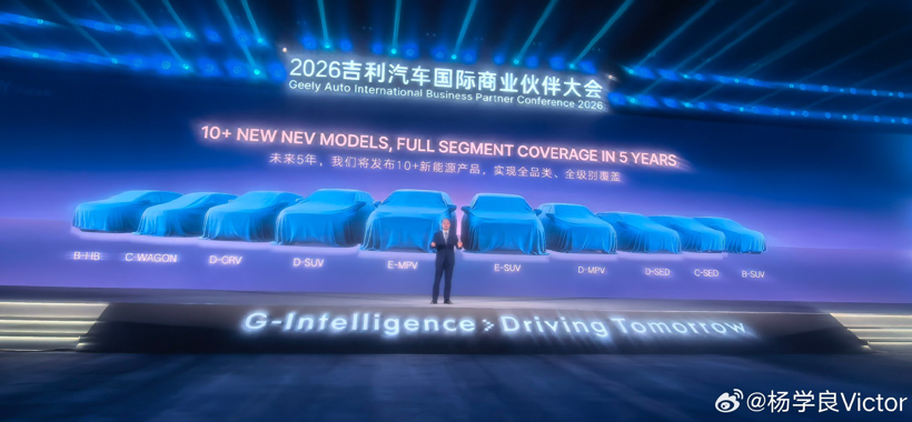 吉利2030海外戦略:10モデル超の新エネルギー車を投入