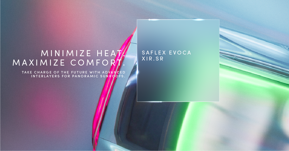 Eastman、Saflex™ Evoca™ XIR.SRを発表し、電気自動車のサンルーフ性能を向上