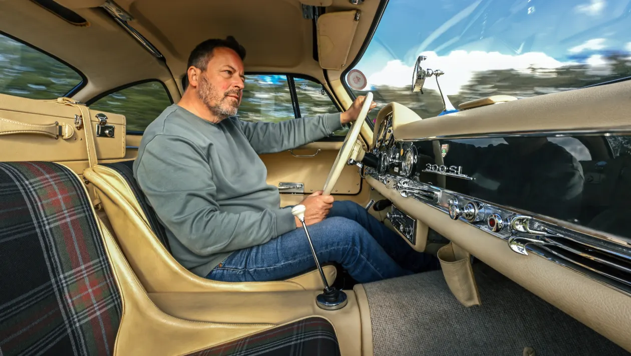 Mercedes-Benz 300 SL interior driving